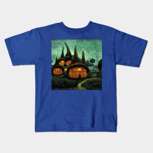 Starry Night in Kashyyyk Kids T-Shirt by Grassroots Green